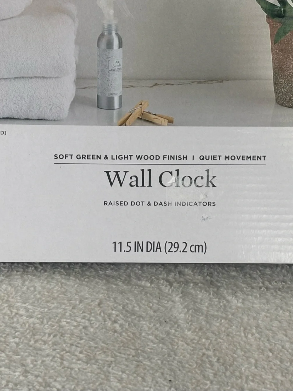 Better Homes And Gardens Sage Green Wall Clock with Light Wood Rim